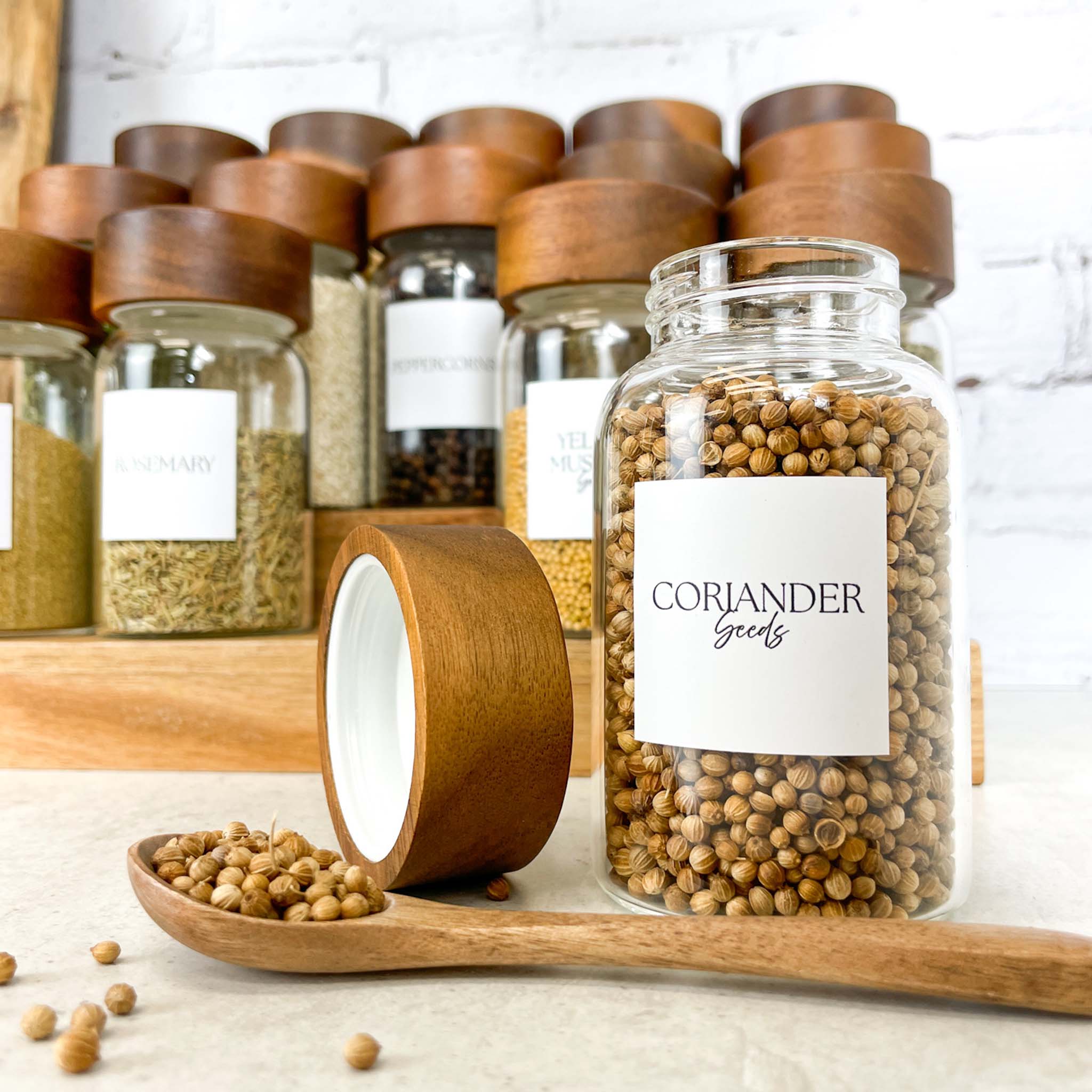 200ml Acacia Screw Top Spice Jars - Image 4