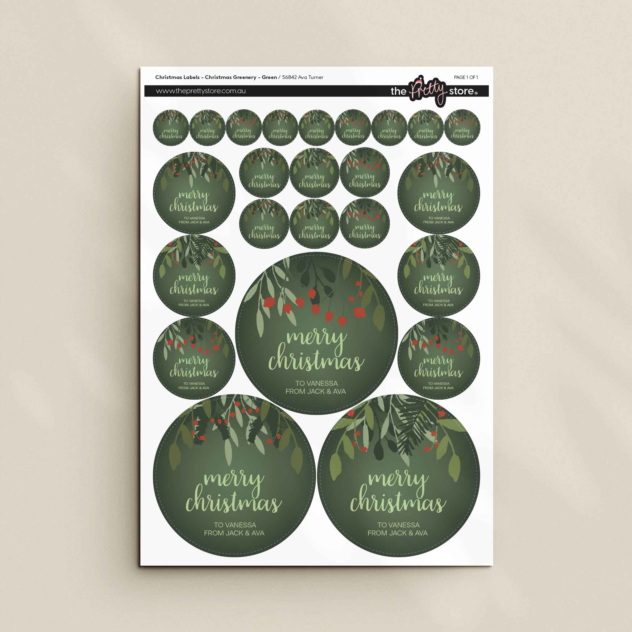 Christmas Label Set - Christmas Greenery - Image 3
