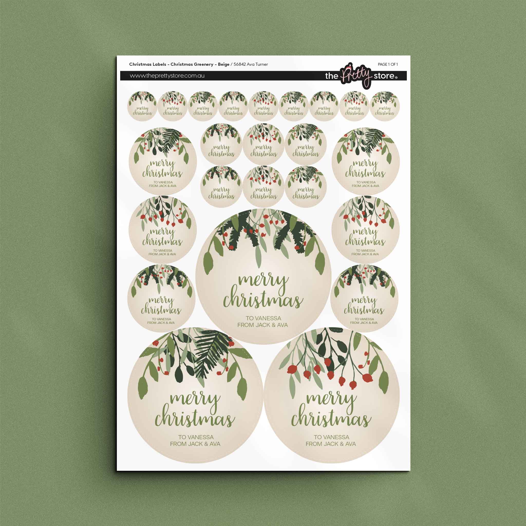 Christmas Label Set - Christmas Greenery - Image 4