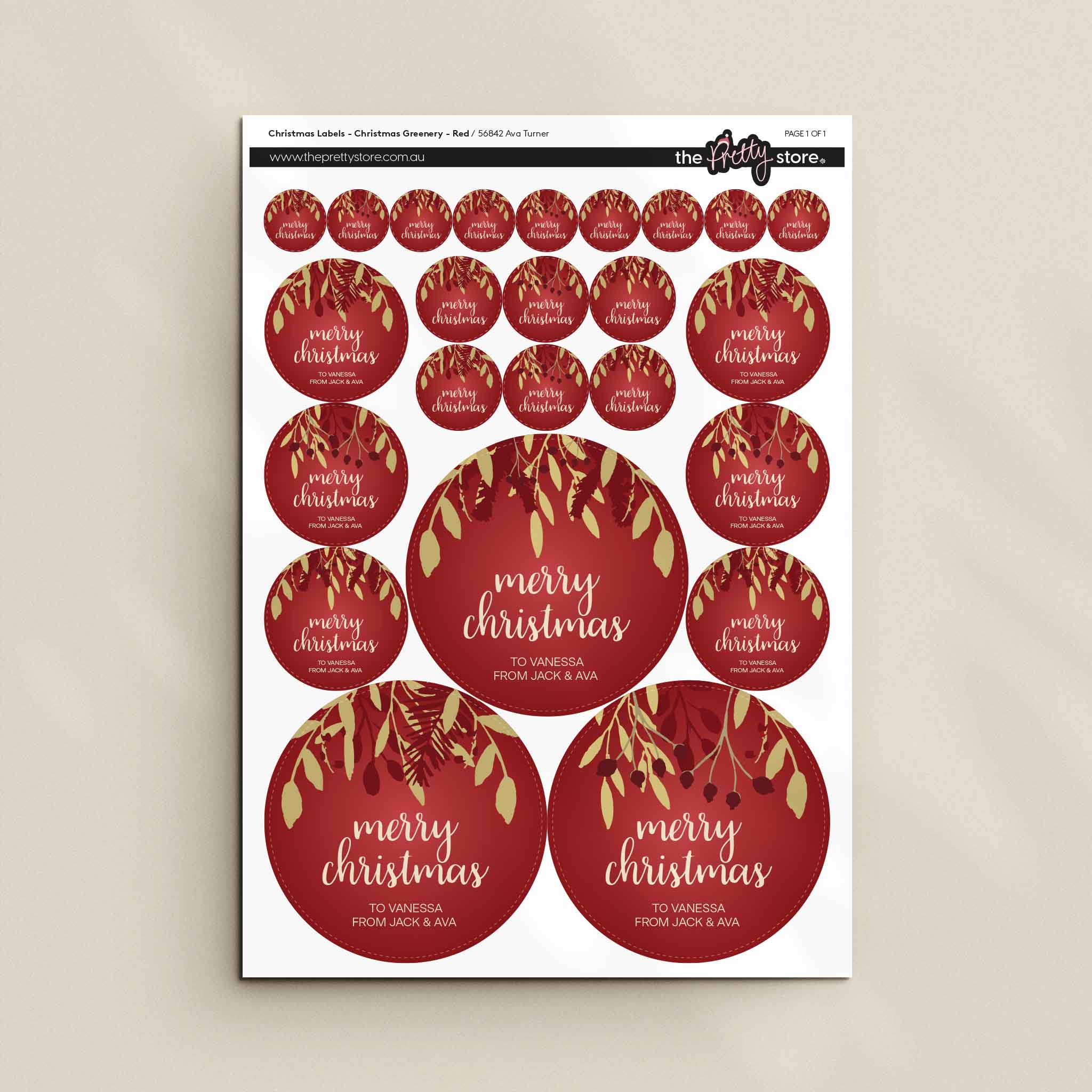 Christmas Label Set - Christmas Greenery - Image 5
