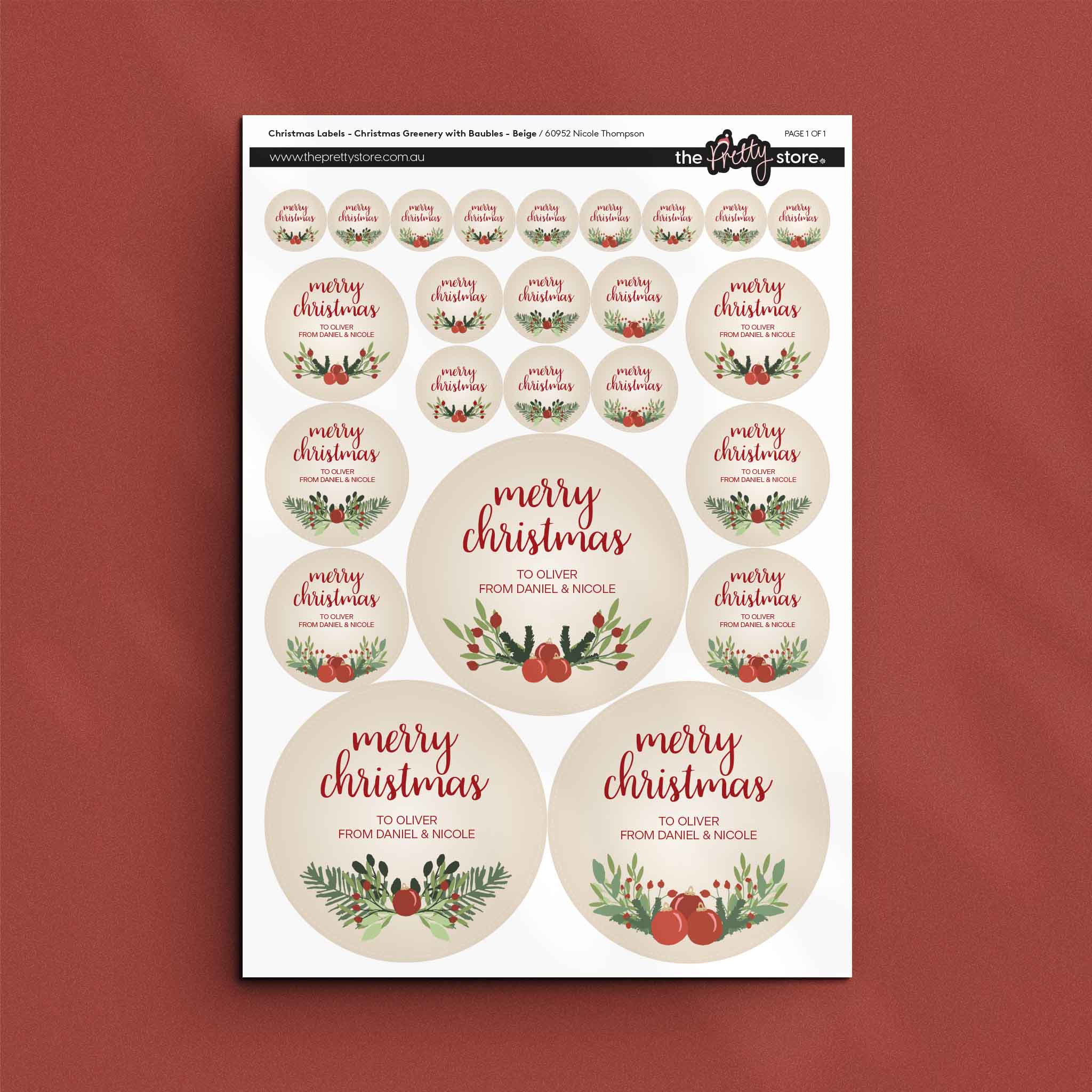 Christmas Label Set - Christmas Greenery - Image 6