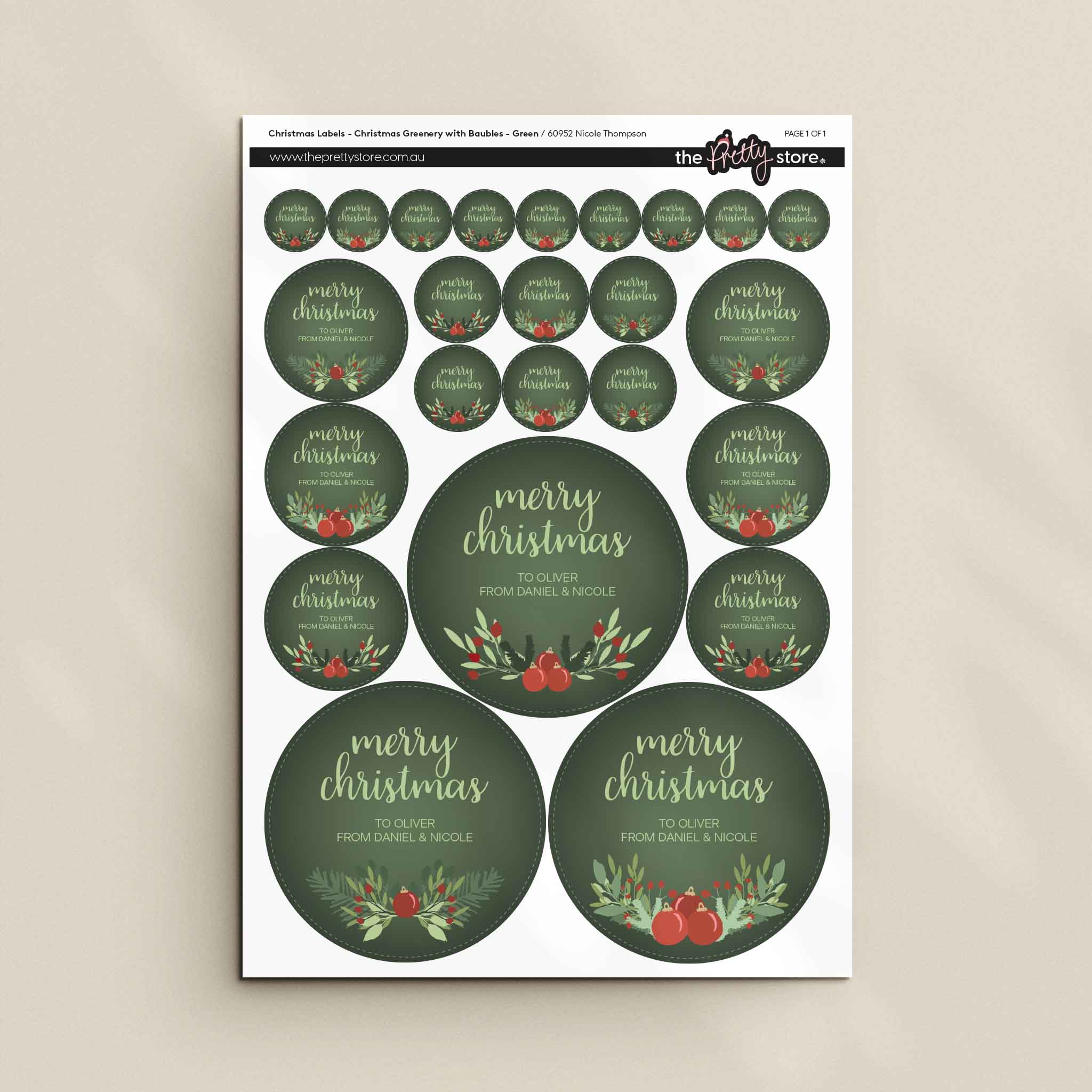 Christmas Label Set - Christmas Greenery - Image 7