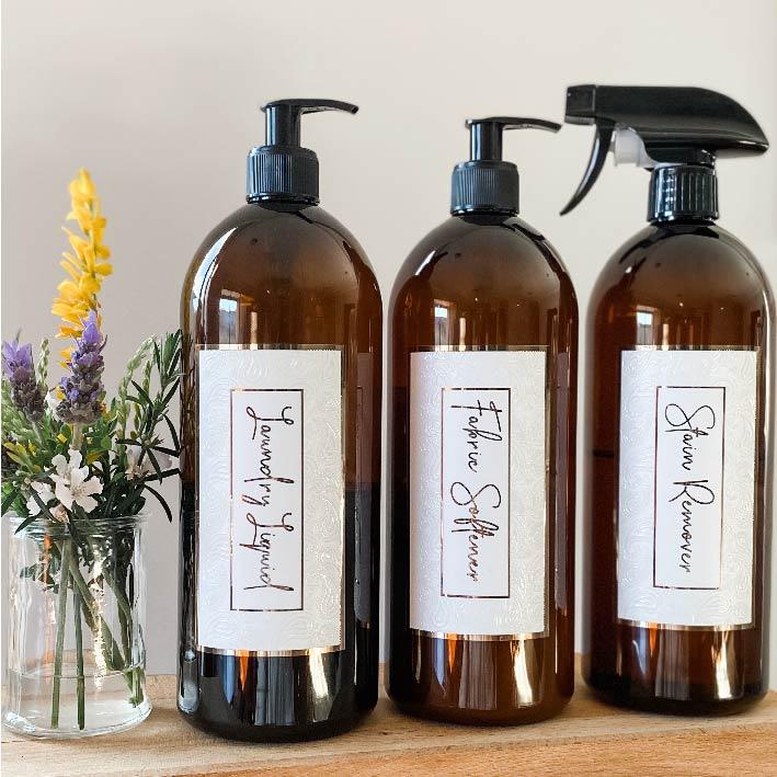 Amber Bottles with White Labels - Image 4