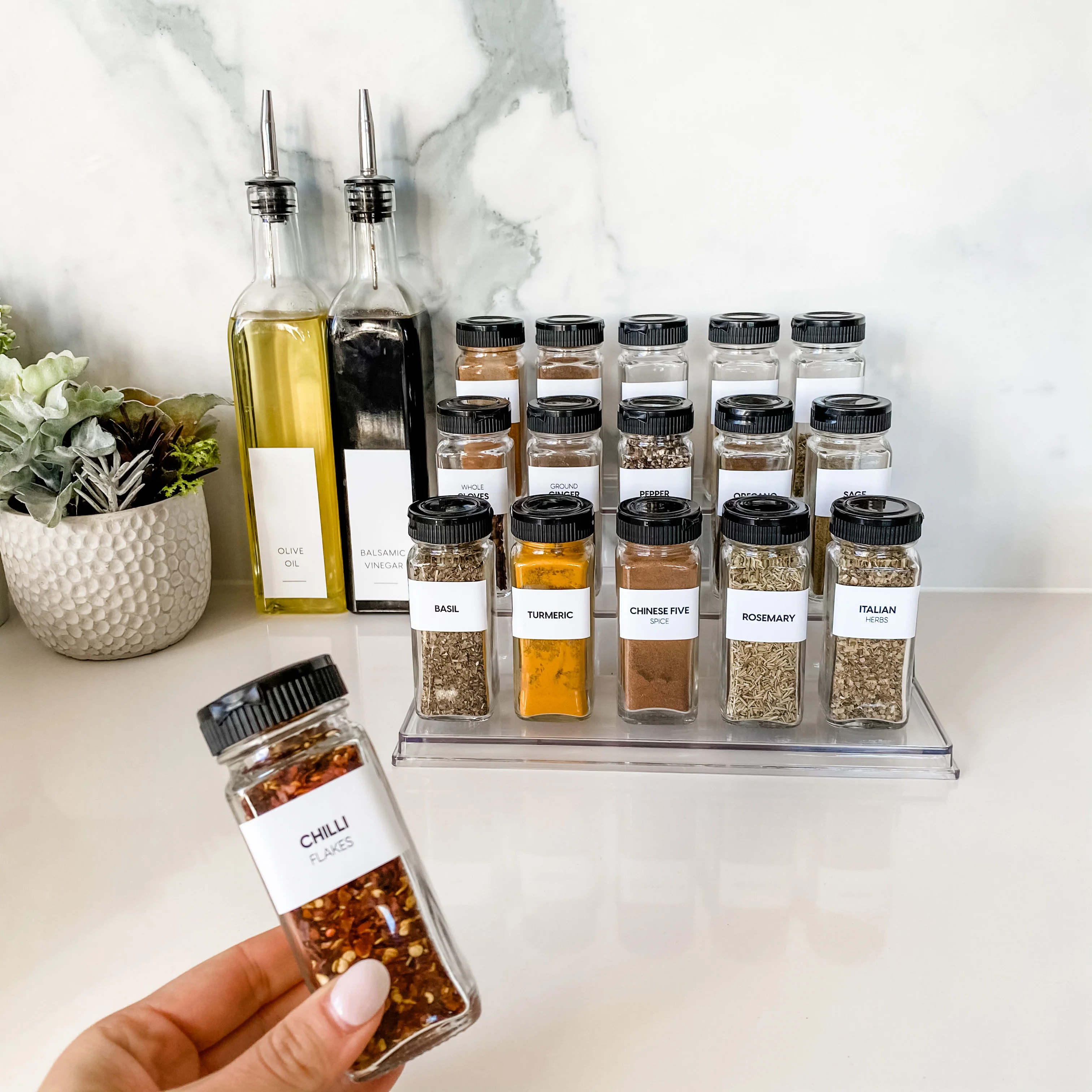 Clear Crystal 3 Tier Shelf Organiser/Spice Step - Image 9