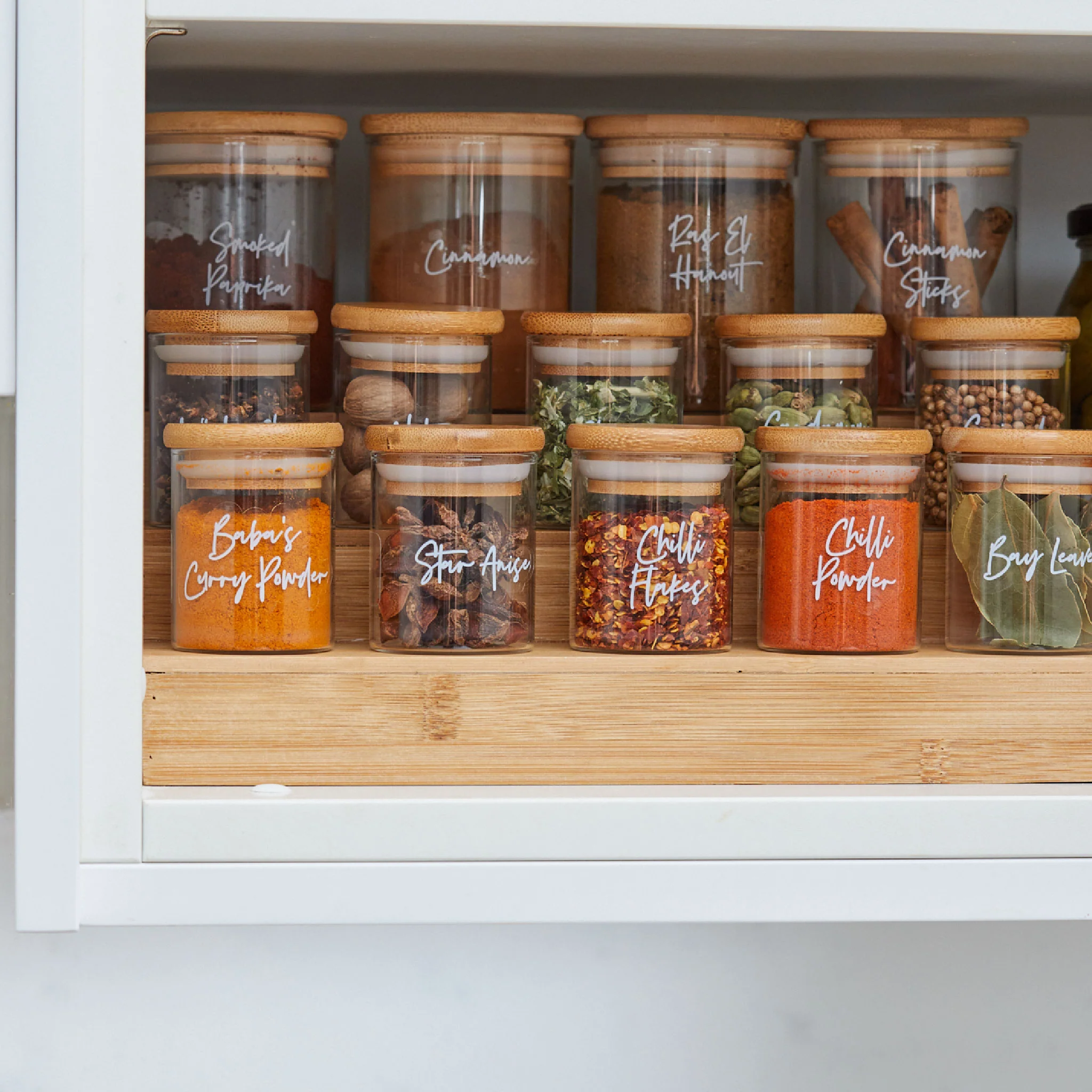 Spice Glass Jar with Bamboo Lid - Various Sizes - Image 3