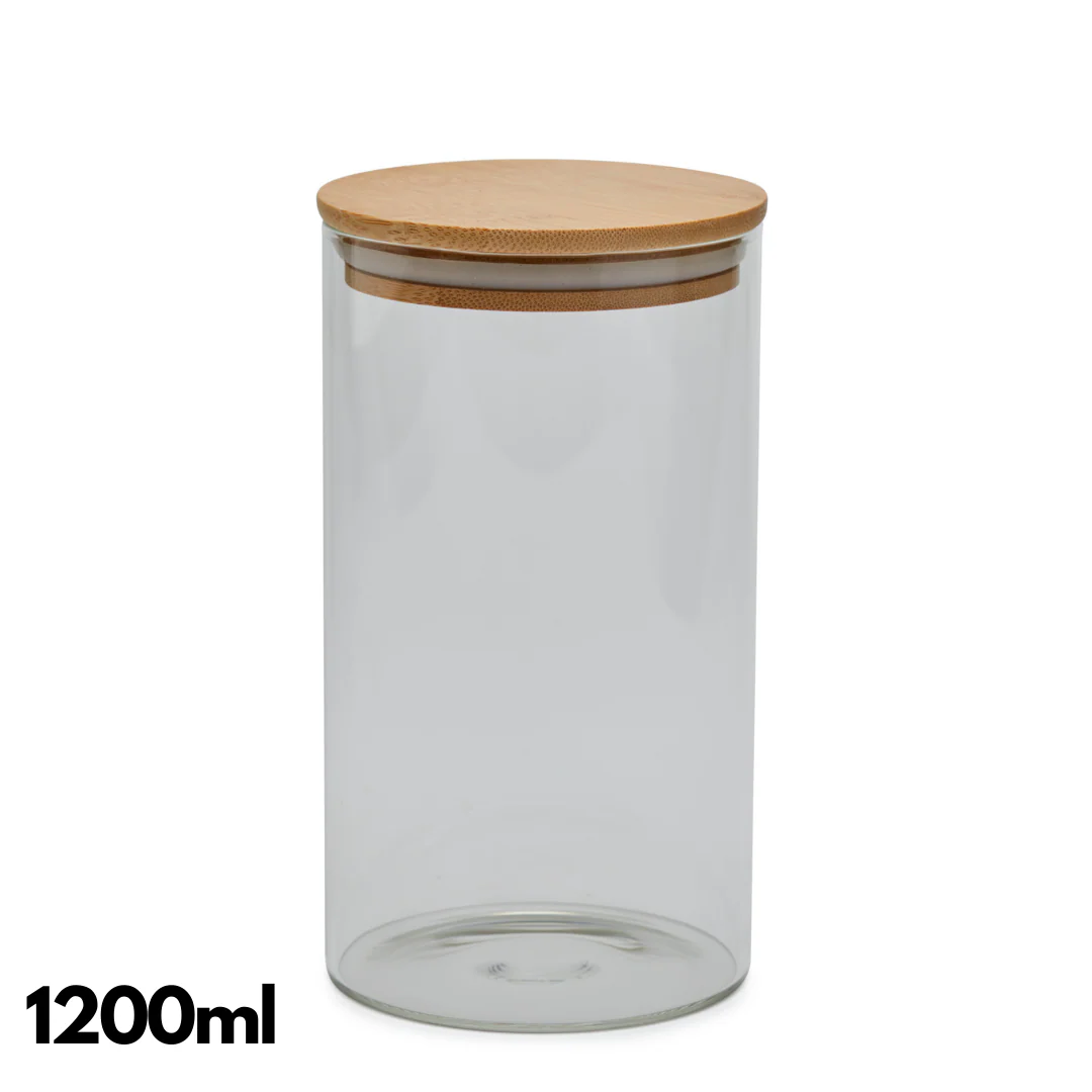 Pantry Glass Jars with Bamboo Lid - Image 5