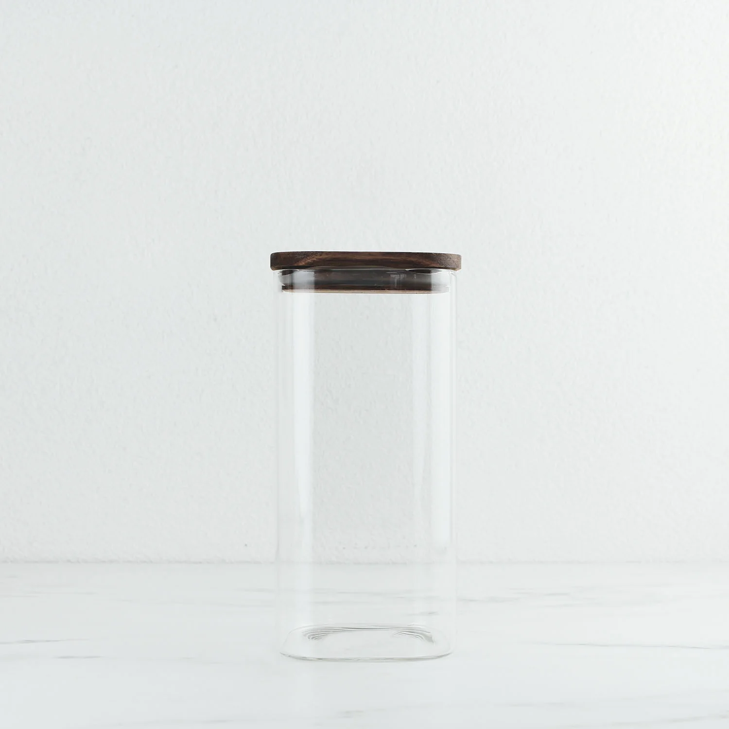 Square Glass Pantry Jars with Rustic Wooden Lid - Image 7