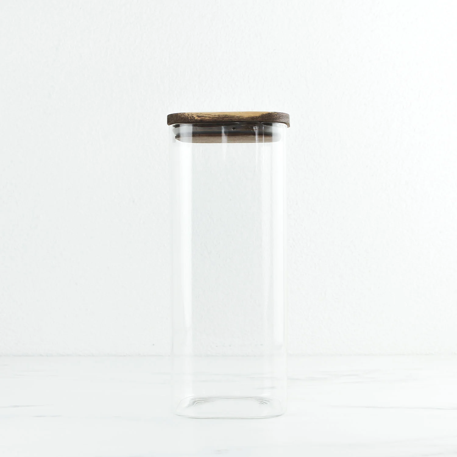 Square Glass Pantry Jars with Rustic Wooden Lid - Image 8