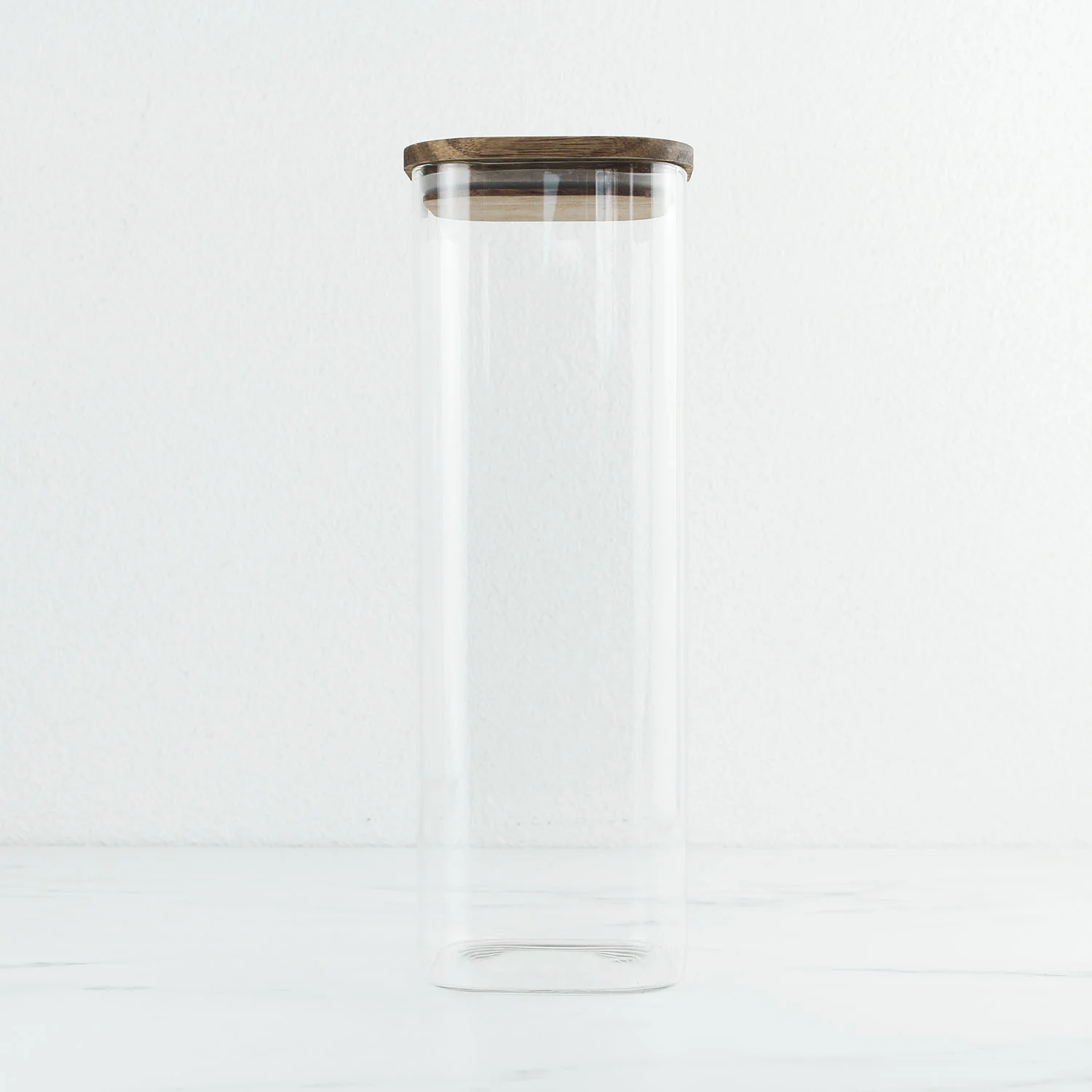 Square Glass Pantry Jars with Rustic Wooden Lid - Image 9