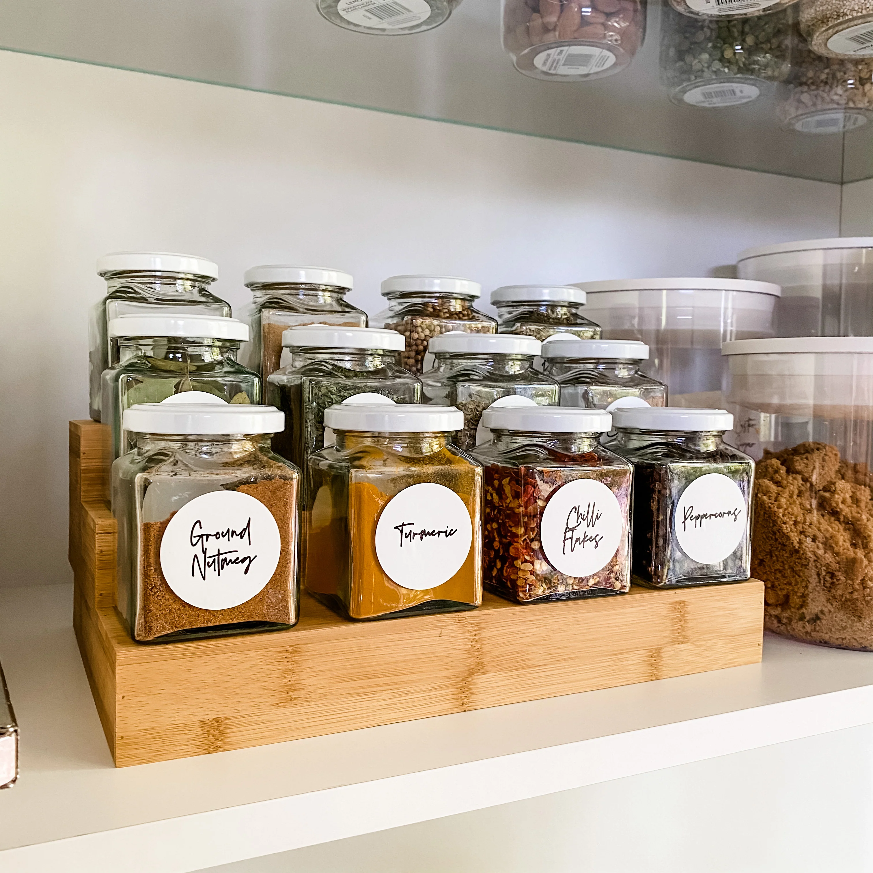 Square Glass Spice Jars, 195ml - Various Colours - Image 6